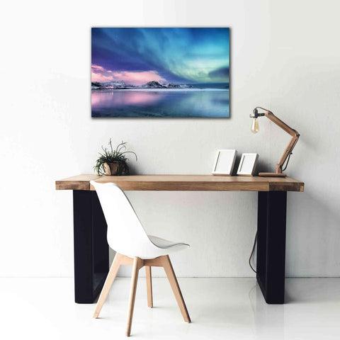 Image of 'Northern Lights In The Lofoten Islands Norway 8' by Epic Portfolio, Giclee Canvas Wall Art,40x26