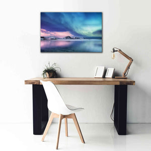 'Northern Lights In The Lofoten Islands Norway 8' by Epic Portfolio, Giclee Canvas Wall Art,40x26