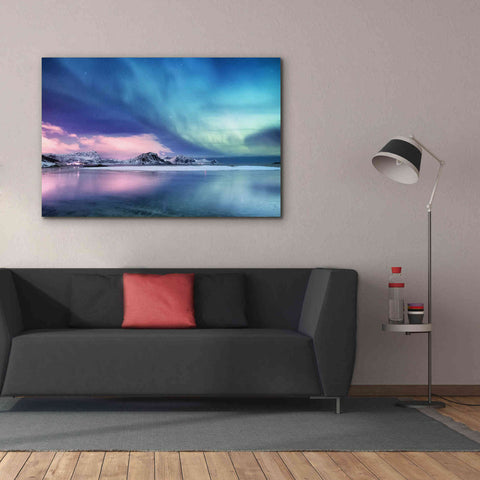 Image of 'Northern Lights In The Lofoten Islands Norway 8' by Epic Portfolio, Giclee Canvas Wall Art,60x40