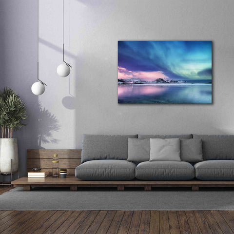 Image of 'Northern Lights In The Lofoten Islands Norway 8' by Epic Portfolio, Giclee Canvas Wall Art,60x40