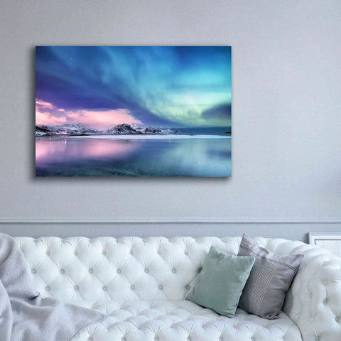 Image of 'Northern Lights In The Lofoten Islands Norway 8' by Epic Portfolio, Giclee Canvas Wall Art,60x40