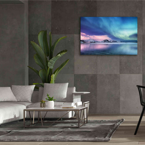 Image of 'Northern Lights In The Lofoten Islands Norway 8' by Epic Portfolio, Giclee Canvas Wall Art,60x40