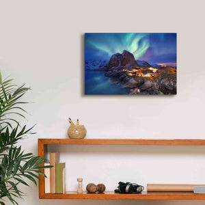 'Northern Lights In The Lofoten Islands Norway 9' by Epic Portfolio, Giclee Canvas Wall Art,18x12