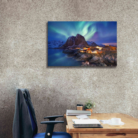 Image of 'Northern Lights In The Lofoten Islands Norway 9' by Epic Portfolio, Giclee Canvas Wall Art,40x26