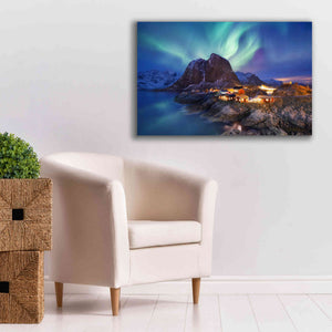 'Northern Lights In The Lofoten Islands Norway 9' by Epic Portfolio, Giclee Canvas Wall Art,40x26