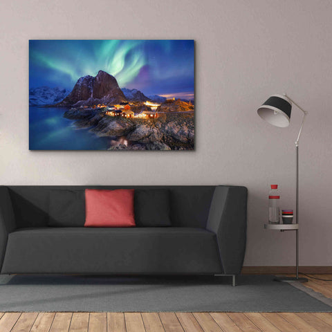 Image of 'Northern Lights In The Lofoten Islands Norway 9' by Epic Portfolio, Giclee Canvas Wall Art,60x40