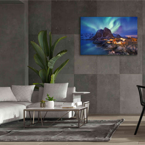Image of 'Northern Lights In The Lofoten Islands Norway 9' by Epic Portfolio, Giclee Canvas Wall Art,60x40
