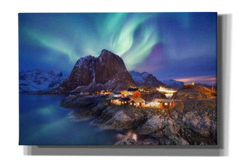 Image of 'Northern Lights In The Lofoten Islands Norway 9' by Epic Portfolio, Giclee Canvas Wall Art