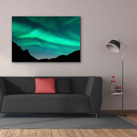 Image of 'Northern Lights In Winter Mountains' by Epic Portfolio, Giclee Canvas Wall Art,60x40