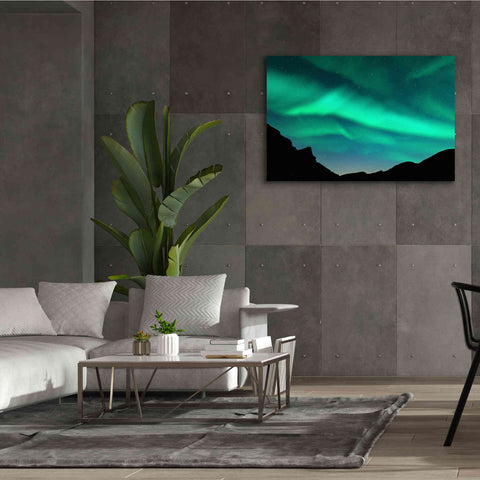 Image of 'Northern Lights In Winter Mountains' by Epic Portfolio, Giclee Canvas Wall Art,60x40