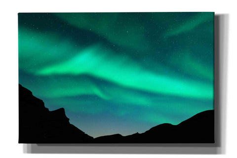 Image of 'Northern Lights In Winter Mountains' by Epic Portfolio, Giclee Canvas Wall Art