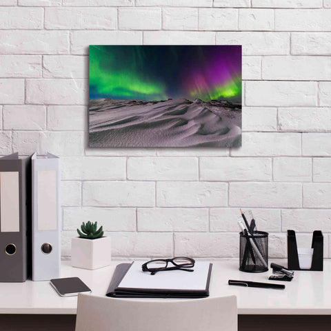 Image of 'Northern Lights On The Arctic Ocean Shore 1' by Epic Portfolio, Giclee Canvas Wall Art,18x12