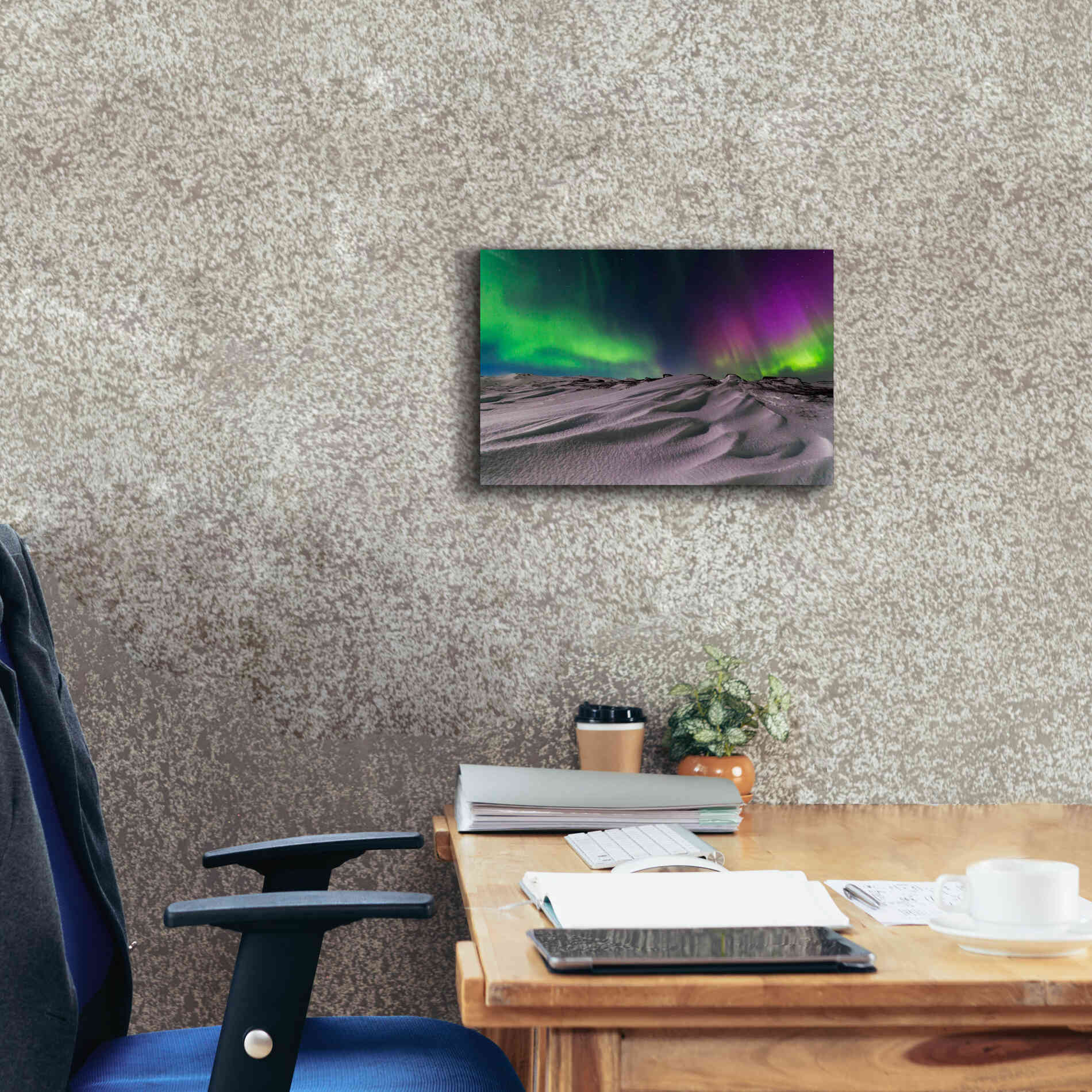 'Northern Lights On The Arctic Ocean Shore 1' by Epic Portfolio, Giclee Canvas Wall Art,18x12