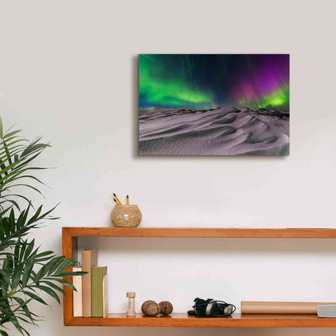 Image of 'Northern Lights On The Arctic Ocean Shore 1' by Epic Portfolio, Giclee Canvas Wall Art,18x12