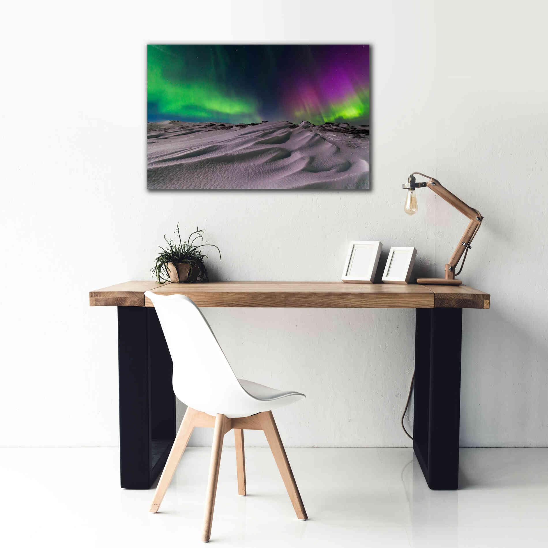 'Northern Lights On The Arctic Ocean Shore 1' by Epic Portfolio, Giclee Canvas Wall Art,40x26