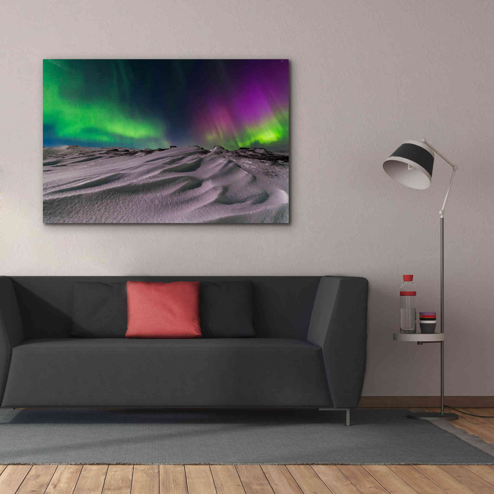 'Northern Lights On The Arctic Ocean Shore 1' by Epic Portfolio, Giclee Canvas Wall Art,60x40