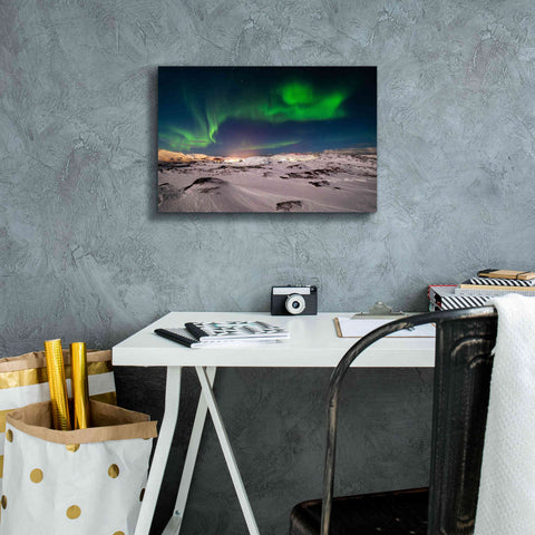 Image of 'Northern Lights On The Arctic Ocean Shore 2' by Epic Portfolio, Giclee Canvas Wall Art,18x12