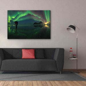 'Person On Ice During Northern Lights' by Epic Portfolio, Giclee Canvas Wall Art,60x40