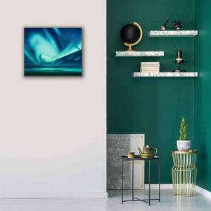 'Polar Lights Above The Sea Green Northern Lights' by Epic Portfolio, Giclee Canvas Wall Art,24x20