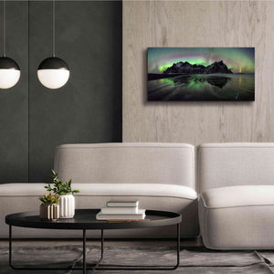 'Water And Mountain During Northern Lights' by Epic Portfolio, Giclee Canvas Wall Art,40x20