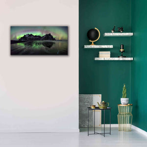 'Water And Mountain During Northern Lights' by Epic Portfolio, Giclee Canvas Wall Art,40x20