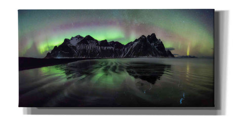 Image of 'Water And Mountain During Northern Lights' by Epic Portfolio, Giclee Canvas Wall Art