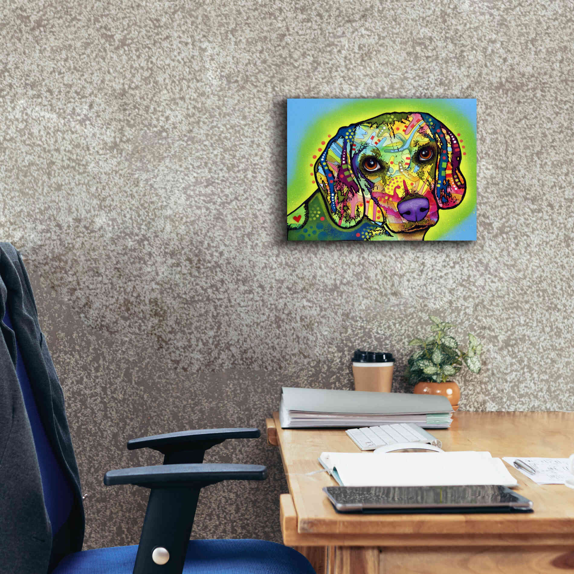 'Beagle' by Dean Russo, Giclee Canvas Wall Art,16x12