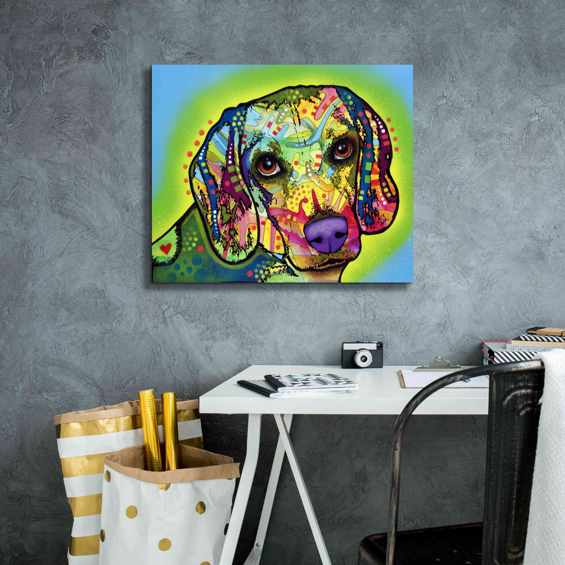 'Beagle' by Dean Russo, Giclee Canvas Wall Art,24x20