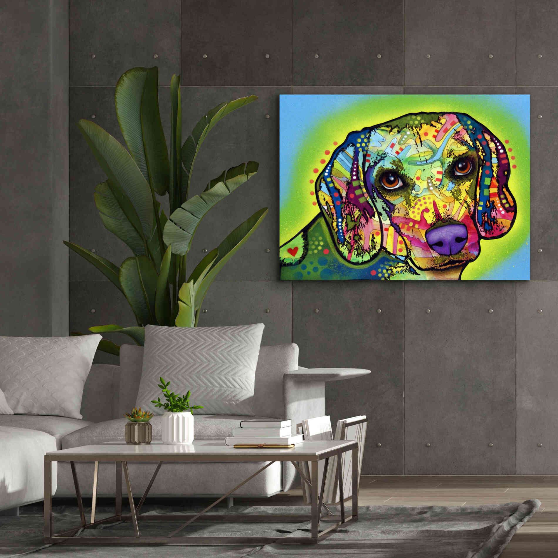 'Beagle' by Dean Russo, Giclee Canvas Wall Art,54x40