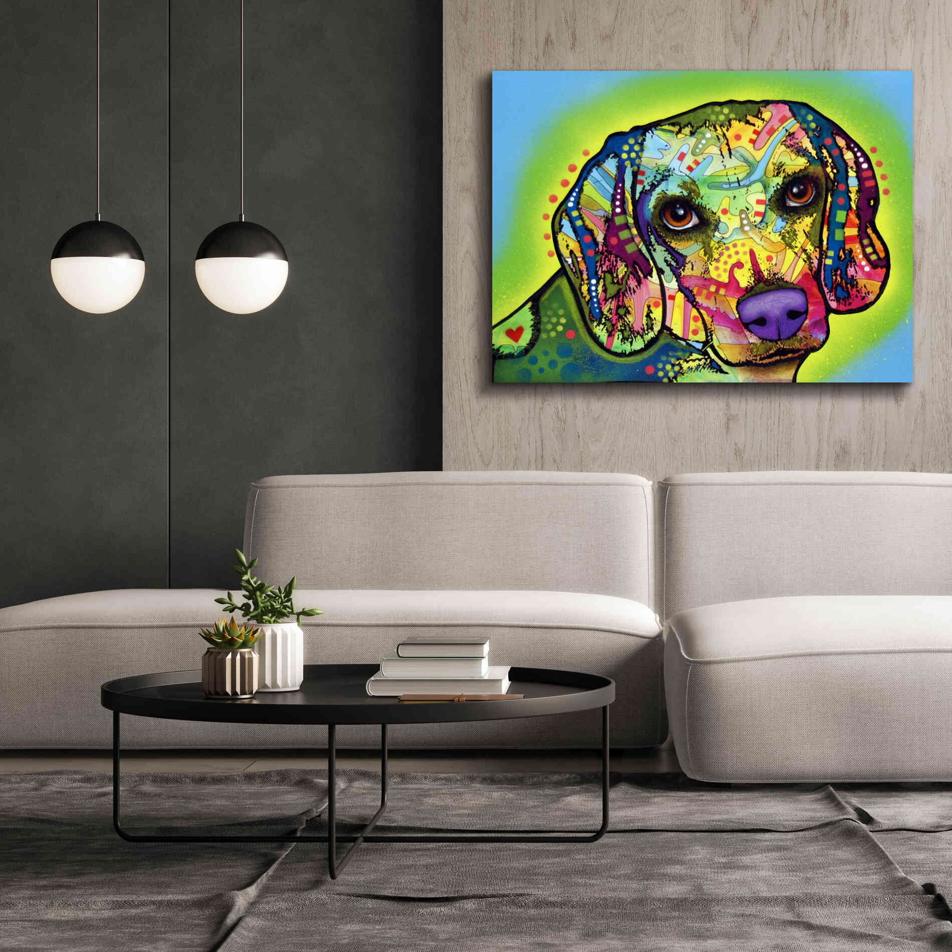 'Beagle' by Dean Russo, Giclee Canvas Wall Art,54x40