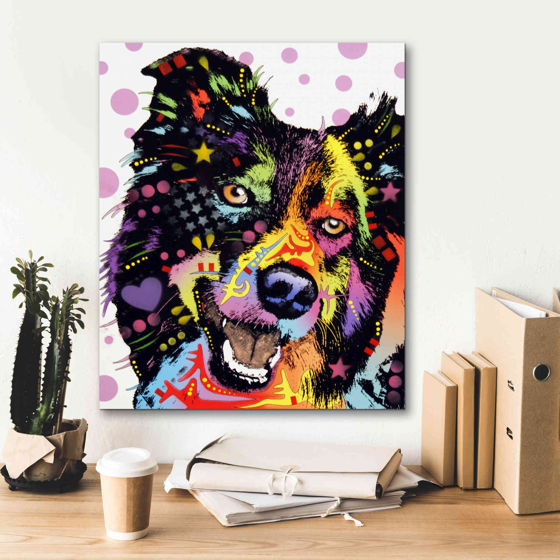 'Border Collie 1' by Dean Russo, Giclee Canvas Wall Art,20x24
