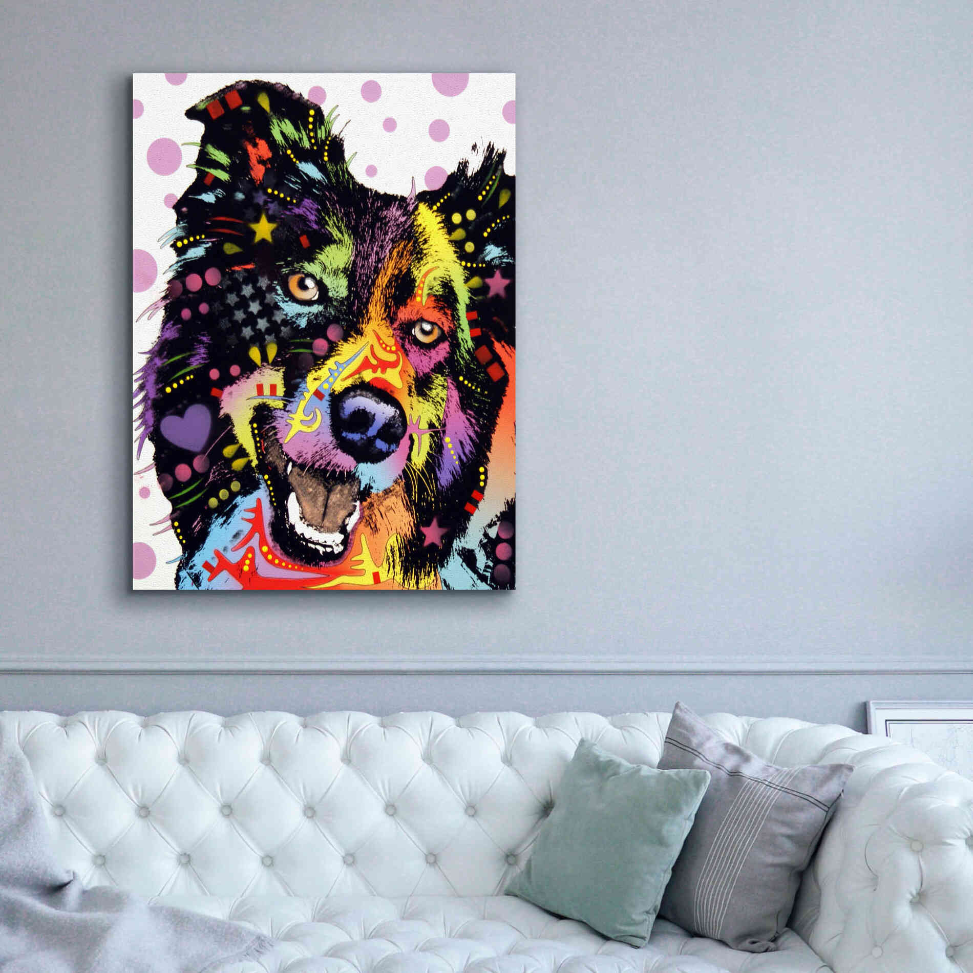 'Border Collie 1' by Dean Russo, Giclee Canvas Wall Art,40x54