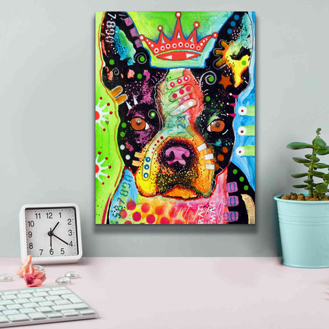 Image of 'Boston Terrier Crowned' by Dean Russo, Giclee Canvas Wall Art,12x16