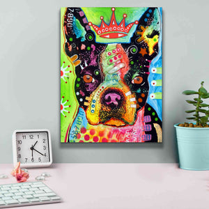 'Boston Terrier Crowned' by Dean Russo, Giclee Canvas Wall Art,12x16