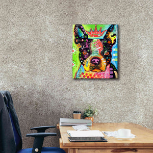 'Boston Terrier Crowned' by Dean Russo, Giclee Canvas Wall Art,20x24