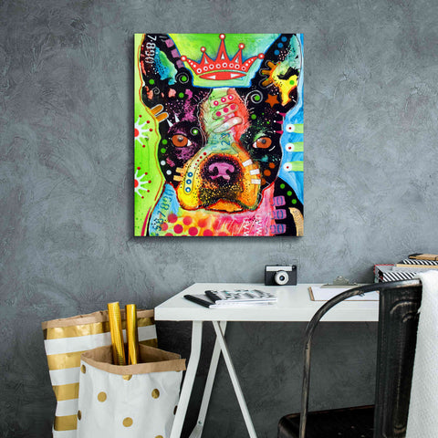 Image of 'Boston Terrier Crowned' by Dean Russo, Giclee Canvas Wall Art,20x24