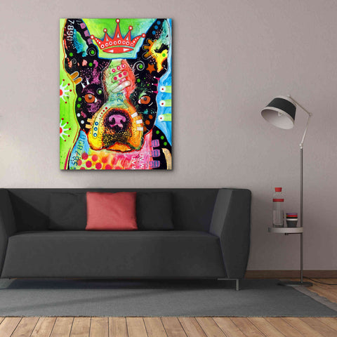 Image of 'Boston Terrier Crowned' by Dean Russo, Giclee Canvas Wall Art,40x54