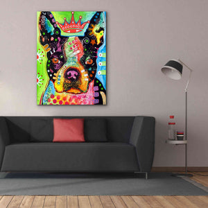 'Boston Terrier Crowned' by Dean Russo, Giclee Canvas Wall Art,40x54