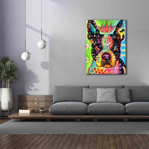 Image of 'Boston Terrier Crowned' by Dean Russo, Giclee Canvas Wall Art,40x54