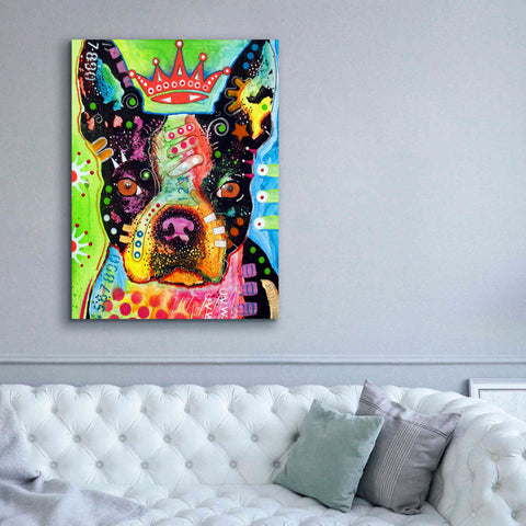 Image of 'Boston Terrier Crowned' by Dean Russo, Giclee Canvas Wall Art,40x54