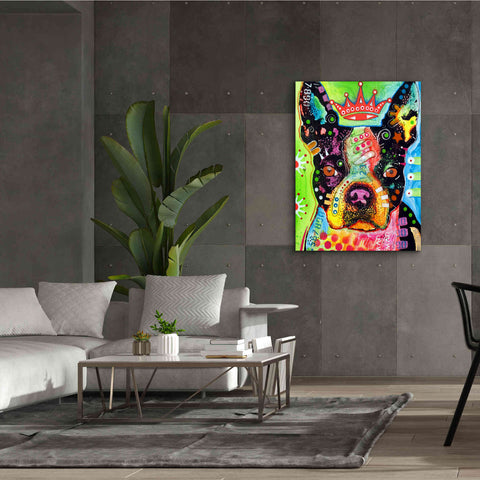 Image of 'Boston Terrier Crowned' by Dean Russo, Giclee Canvas Wall Art,40x54