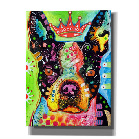 Image of 'Boston Terrier Crowned' by Dean Russo, Giclee Canvas Wall Art