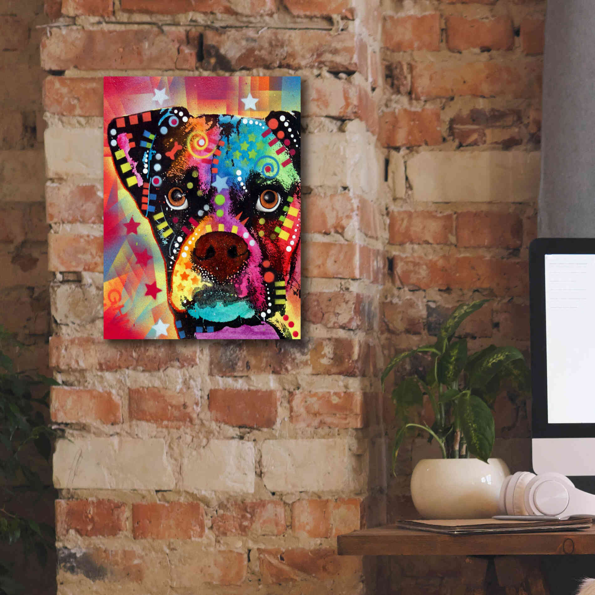 'Boxer Cubism' by Dean Russo, Giclee Canvas Wall Art,12x16