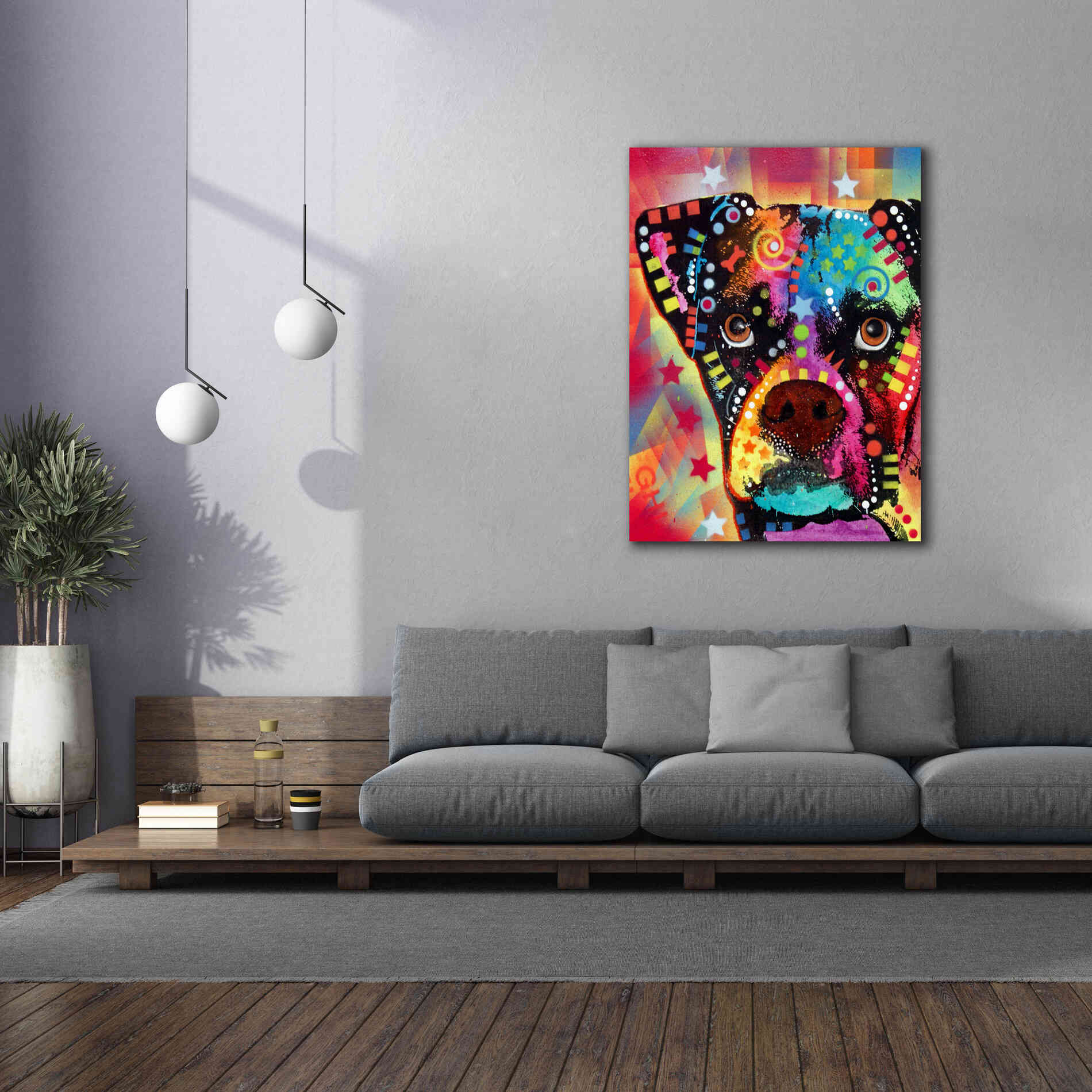 'Boxer Cubism' by Dean Russo, Giclee Canvas Wall Art,40x54