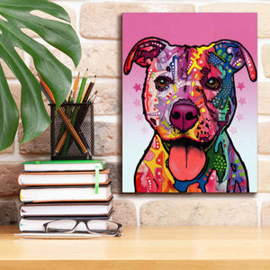 'Cherish The Pitbull' by Dean Russo, Giclee Canvas Wall Art,12x16