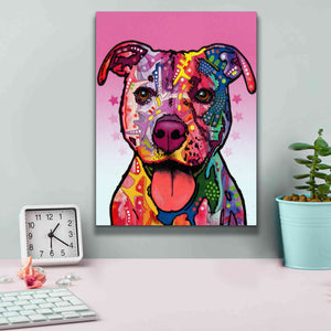 'Cherish The Pitbull' by Dean Russo, Giclee Canvas Wall Art,12x16