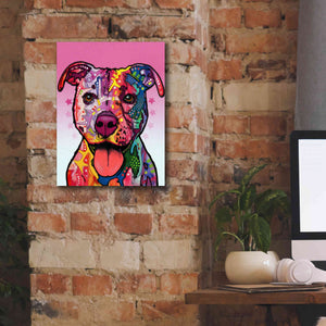 'Cherish The Pitbull' by Dean Russo, Giclee Canvas Wall Art,12x16