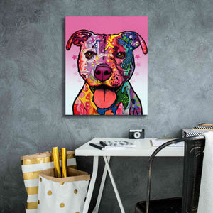 'Cherish The Pitbull' by Dean Russo, Giclee Canvas Wall Art,20x24