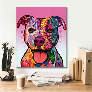 'Cherish The Pitbull' by Dean Russo, Giclee Canvas Wall Art,20x24