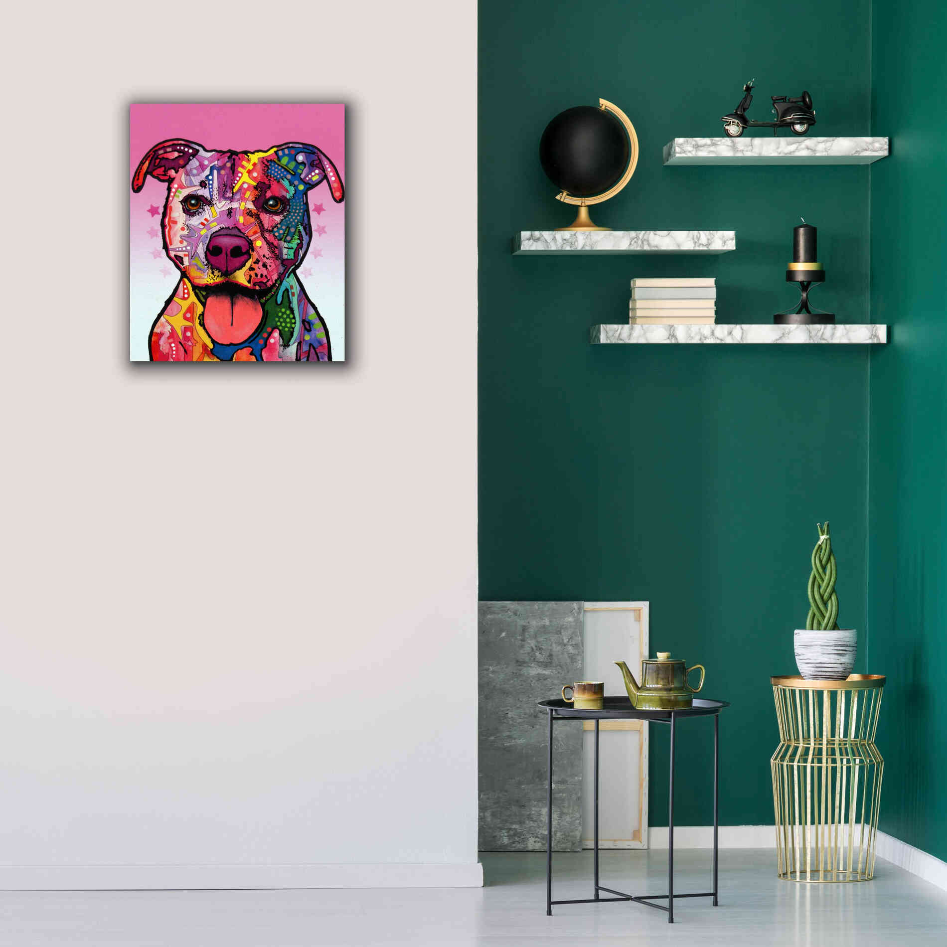 'Cherish The Pitbull' by Dean Russo, Giclee Canvas Wall Art,20x24